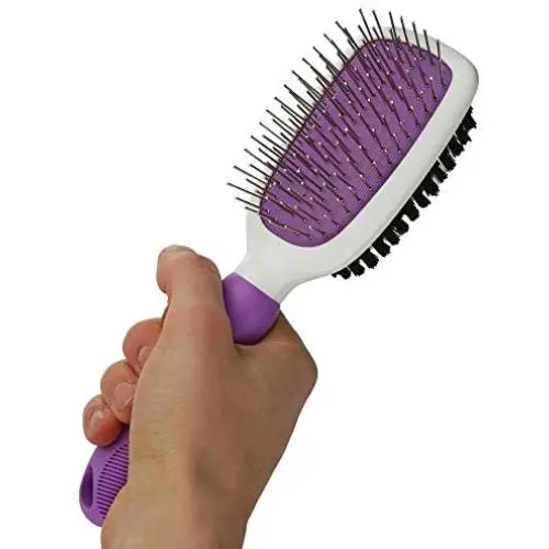 Double-Sided Pet Brush for Grooming & Massaging Dogs, Cats & Other Animals – Fur Detangling Pins & Coat Smoothing Slicker Bristles, Double The Brushing Groom Power in One Tool Double-Sided Pet Brush for Grooming & Massaging Dogs, Cats & Other Animals – Fur Detangling Pins & Coat Smoothing Slicker Bristles, Double The Brushing Groom Power in One Tool