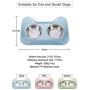 Hovico Dog Cat Bowls Set with Double Stainless Steel Feeder Bowls and Wider Non Skid Spill Proof Silicone Mat, Pet Feeder Bowls Small Puppy Bowl for Small Dogs Cats