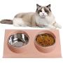 NAODONGLI Cat Food Bowls, 15 ° Tilting Cat Bowls Double Cat Food Bowls Transparent Cat Food Bowl Cat Food Bowl Cat Bowls for Cats Puppy Food and Water
