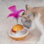 Studyset Interactive Cat Toy,Funny Rolling Scratching Ball Tumbler Interactive Toy with Feather for Pet Cat Yellow L