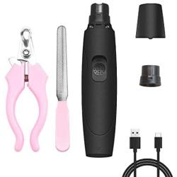 U-pick Dog Nail Grinder and Clippers, Upgraded Professional Electric Rechargeable Dog Nail Trimmer Clipper Painless Paws Grooming & Smoothing for Large Medium Small Dogs and Cats
