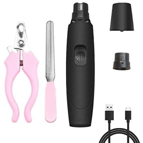 U-pick Dog Nail Grinder and Clippers, Upgraded Professional Electric Rechargeable Dog Nail Trimmer Clipper Painless Paws Grooming & Smoothing for Large Medium Small Dogs and Cats