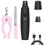 U-pick Dog Nail Grinder and Clippers, Upgraded Professional Electric Rechargeable Dog Nail Trimmer Clipper Painless Paws Grooming & Smoothing for Large Medium Small Dogs and Cats