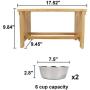 HTB Elevated Dog Bowls,Raised Dog Bowl Stand Feeder with 2 Stainless Steel Bowls,Dog Cat Pet Food Water Bowls