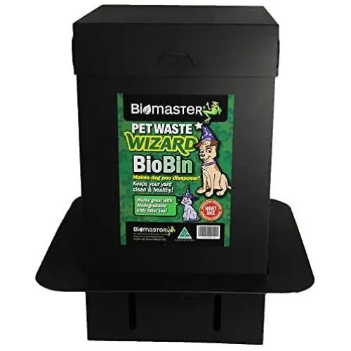 Pet Waste Wizard BioBin Pet Waste Disposal Unit, Waste Digester (100% Recycled Material, 10” Width x 18” Height)