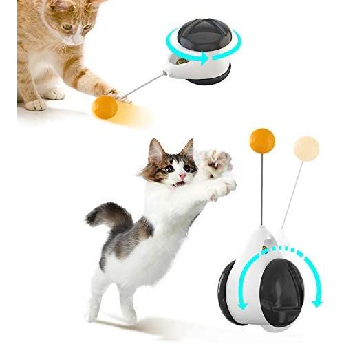 SUDUN Cat Toy Chaser, Creative Tumbler Cat Chasing Toy with Catnip Ball 360 Degree Rotation Ball Cat Training Toy Interactive Cat Swing Toy Suitable for Indoor Cat Educational Toys