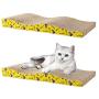 SIKAMARU 2pack Wavy Cardboards Cat Scratching Boards with Free Catnip,Durable Cat Scratching Pad,Made of Corrugated Paper