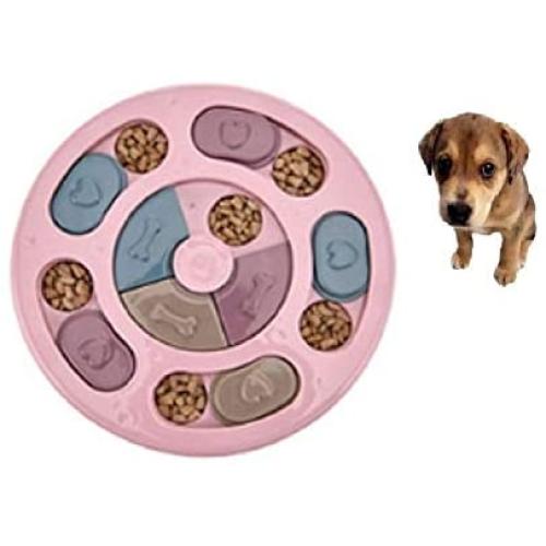 Yhytbhsh Pet Toy Dog Food Turntable Eating Puzzle Anti-Smashing Dog Bowl Supplies, Style:Round Style(Pink) FFIIKIF (Color : Green)