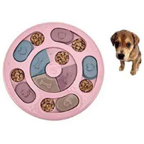 Yhytbhsh Pet Toy Dog Food Turntable Eating Puzzle Anti-Smashing Dog Bowl Supplies, Style:Round Style(Pink) FFIIKIF (Color : Green) Yhytbhsh Pet Toy Dog Food Turntable Eating Puzzle Anti-Smashing Dog Bowl Supplies, Style:Round Style(Pink) FFIIKIF (Color : Green)