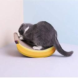 Fuerlun Cat Scratch Pad, Banana Designed Cardboard Cat Scratcher for Indoor Cats, Cat Swing Bed, Durable Interactive Cat Toy Scratching Pad with Catnip for Kittens