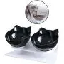 THMY Cat Bowl with Raised Stand, 15°Tilted Platform Cat Feeders Anti-Slip Transparent Cat Food and Water Bowl Detachable Pet Bowl for Cats and Small Dogs, Black THMY Cat Bowl with Raised Stand, 15°Tilted Platform Cat Feeders Anti-Slip Transparent Cat Food and Water Bowl Detachable Pet Bowl for Cats and Small Dogs, Black