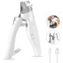 Pawcute Pet Nail Clippers, Dog & Cat Pets Nail Trimmer with LED Light to Avoid Over-Cutting, Cat Nail Clippers with USB Charge & Hidden Nail File for Small Medium Large Pets