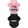 2 Pieces Pet Clothes Puppy Hoodie Sweater Dog Pullover Sweater I Love My Mom Dog Sweatshirt Warm Sweater (M, Black and Pink)