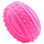 XIHONGSHIR Dog Ball Chew Toys, Rugby Dog Toys Squeaky Balls, Tooth Cleaning, Exercise Game Ball, Nontoxic Bite Resistant,2Pcs (Blue),Pink