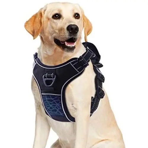 TAMOWA Dog Harness No Pull, Pet Harness with 2 Leash Clips, Adjustable Soft Padded Dog Vest and Reflective Breathable Oxford Soft Vest Easy Control Front Clip for Small Medium Large Dogs