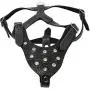 Black Genuine Leather Rhinestones Dog Harness for Small Dogs 13''-17.5'' Chest Black Genuine Leather Rhinestones Dog Harness for Small Dogs 13''-17.5'' Chest