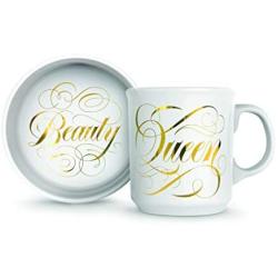 Genuine Fred Howligans Mug & Basic Bowl for Cats - Beauty Queen, White