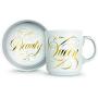 Genuine Fred Howligans Mug & Basic Bowl for Cats - Beauty Queen, White