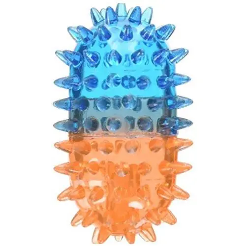 FOUFIT Pill Spiker TPR Dog Chew Toy, 3'', Blue/Orange FOUFIT Pill Spiker TPR Dog Chew Toy, 3'', Blue/Orange