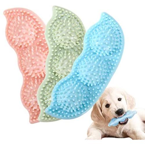 Puppy Chew Toys for Teething, Dog Toothbrush Chew Toy, Puppies Teething Toy 2-8 Months, Pet Toothbrush Interactive Dog Toys for Small Medium Dogs Rubber Pick Up Sticks Toy for Dental Care (Peas)