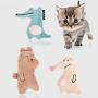 ocijf179 Cat Toy 6Pcs Pet Cat Kitten Plush Kangaroo Bear Claw Grinding Catnip Catmint Chewing Toy - Brown+Green+Beige
