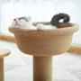 Small Cat Tree, Cat Tower, Sisal Scratching Post, Pet Activity Center, with Platform and Sleep Basket, Sturdy Wooden Base Board