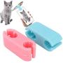 eecoo 2pcs Silicone Pet Selfie Clip Dog Cat Photographing Props Attract Attention Take Photos Training Tool(Blue/Pink)