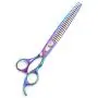 Klngstar 8.0'' Professional Pet Grooming Scissors Thinning Shear & Sharp Edge Cutting Shears & Curved Scissor & Chunker Shears - Japan 440C Stainless Steel - Puppy Grooming Comb & Bag