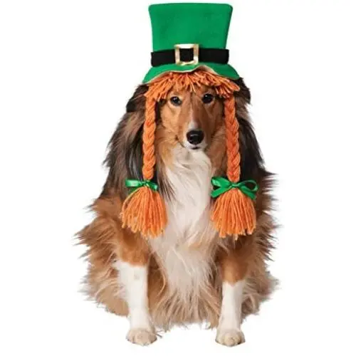 Rubies Costume Co St. Pattys Day Girl Pet Costume Hat with Braids, Medium/Large Rubies Costume Co St. Pattys Day Girl Pet Costume Hat with Braids, Medium/Large