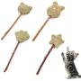 ocijf179 Cat Toy Pet Cat Kitten Star Claw Bear Head Shape Catnip Silvervine Molar Play Chew Toy - Bear Head
