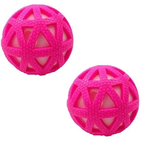 XIHONGSHIR Dog Toys Balls, Dog Toys Squeaky Balls, Natural Rubber Catch and Fetch Pet Toy, Exercise Game Balls, Tooth Cleaning, Non Toxic, 2Pcs (Blue),Pink,7.5cm XIHONGSHIR Dog Toys Balls, Dog Toys Squeaky Balls, Natural Rubber Catch and Fetch Pet Toy, Exercise Game Balls, Tooth Cleaning, Non Toxic, 2Pcs (Blue),Pink,7.5cm