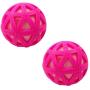 XIHONGSHIR Dog Toys Balls, Dog Toys Squeaky Balls, Natural Rubber Catch and Fetch Pet Toy, Exercise Game Balls, Tooth Cleaning, Non Toxic, 2Pcs (Blue),Pink,7.5cm