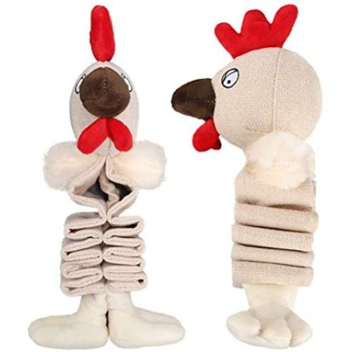 Plush Dog Squeaky Toys - Crinkle Paper Inside, Dog Chew Toys, Relieve Boredom and Anxiety for Small Medium Large Dogs, Stuffed Animal Chicken Design, Ideal Gift for Dogs