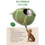 Le Sharma Felt Cat Cave Bed, Eco-Friendly Handmade 100% Natural Wool Cat Bed Cave, Makes Great Covered Cat House or Cozy Cat Hideaway, Wool Cat Caves for Indoor Cats and Kittens