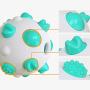 URBEST Dog Toy Balls for Aggressive Chewers, 3.2 Inches Durable Dogs Chew Football, Dog Treat Ball Food Dispensing Toy , Dog Teeth Cleaning Toy for Medium and Large Breeds (Blue)