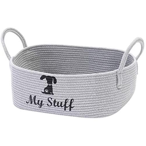 Geyecete Dog Dog Toy Basket Storage Cotton Rope Storage Basket Pet/Doy Toy Box Dog Storage Basket Basket Dog Toy Storage Basket-Dog