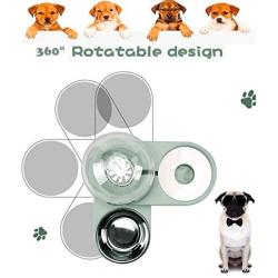 SAVFOX 2 in1 Automatic Water Dispenser Pet Bowls Set, Durable & Detachable Stainless Steel Feeder Bowl, No-Spill Dog Water Bottle & Dish for Cats & Dogs