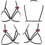 ACEYFD Harness Bra Black Body Pentagram Harness Women Black Goth Women Pentagram Dress Accessories