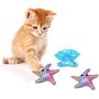 Hffheer 4Pcs Cat Toy Cute Starfish Shape Cat Toy Seashell Shape Cat Toy Canip Toy Cat Grinding Claw Toys Set Pet Interactive Toy for Cat Kitten