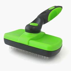 Wentros Self Cleaning Slicker Brush,Gently Removes Loose Undercoat, Mats and Tangled Hair, Deshedding Grooming Tool for Dog Cat and Pets (Green)