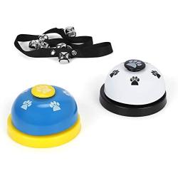 mihealpet 2 Pack Pet Call Bell Dog Toys IQ Training Dog Cat Meal Feeding Ringer Educational Toy Puppy Pets Toys Interactive Bell Eating Ball-Shape with 1 Doorbell
