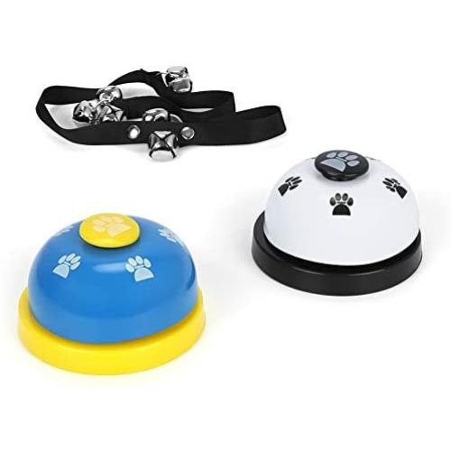 mihealpet 2 Pack Pet Call Bell Dog Toys IQ Training Dog Cat Meal Feeding Ringer Educational Toy Puppy Pets Toys Interactive Bell Eating Ball-Shape with 1 Doorbell