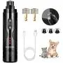 FANCYDOG Dog Nail Grinder LED Lighting 3 Speed Upgraded Pet Nail Trimmer Low Noise Rechargeable Painless Portable for Small Medium Large Dogs & Cats…