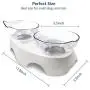 Double Dog Cat Bowls with Raised Stand, Dog Cat Food and Water Bowls, 15 Degree Tilted Pet Bowl Stress-Reduce Neck Pain for Cats and Small Dogs Double Dog Cat Bowls with Raised Stand, Dog Cat Food and Water Bowls, 15 Degree Tilted Pet Bowl Stress-Reduce Neck Pain for Cats and Small Dogs