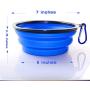 Axgo 1PC Foldable Silicone Dog Bowl Outfit Portable Travel Bowl for Dogs Feeder Utensils Outdoor Drinking Water Dog Bowl, Blue