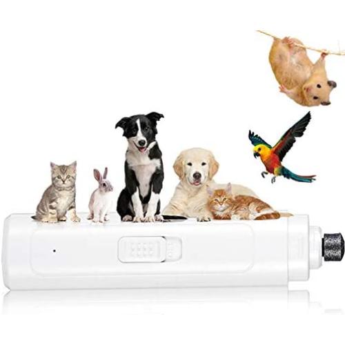 Secmote Dog Nail Grinder Upgraded - Professional 2 LED Lights Pet Nail Trimmer Painless Paws Grooming & Smoothing for Small Medium Large Dogs & Cats