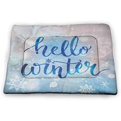 DayDayFun Winter Pet Placemat Europe Alps Rising Sun Peaceful Quiet Morning Scenery Snowy Hills ICY Weather Various Styles and Sizes of Pet Mats Blue Black White