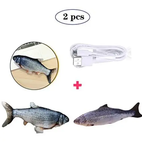 Cheerpet Catnip Toys 2 Pcs Cat Wagging Fish Electric Doll Fish Realistic Plush Toy Cat Pet Interactive Chew Toy Cat Kicker Fish Toy Cheerpet Catnip Toys 2 Pcs Cat Wagging Fish Electric Doll Fish Realistic Plush Toy Cat Pet Interactive Chew Toy Cat Kicker Fish Toy
