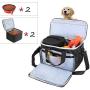 LUXJA Dog Travel Bag (Includes 2 Lined Food Containers, 2 Collapsible Bowls and 1 Removable Placemat), Dog Gear Bag for Dog Travel Accessories