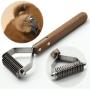 MEIBAI Pet Grooming Brush, Undercoat Rake Grooming Dematting Comb Professional Deshedding Tool for Dogs and Cats for Easy Mats & Tangles Removing